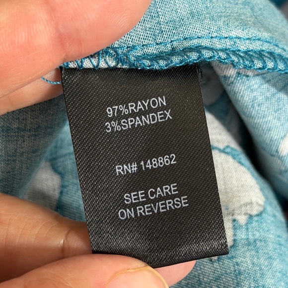 Torrid 2X Teal Floral Fit and Flare Belted Skater Dress NEW - Picture 8 of 10